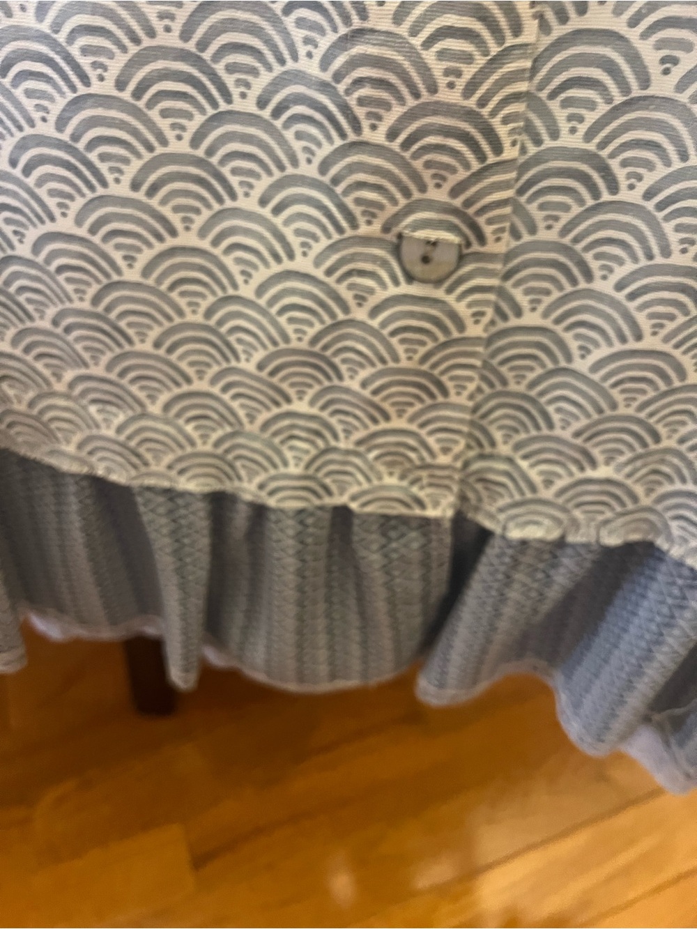 Multiples Cream & Gray Wave-Print Button Jacket! - Picture 4 of 6